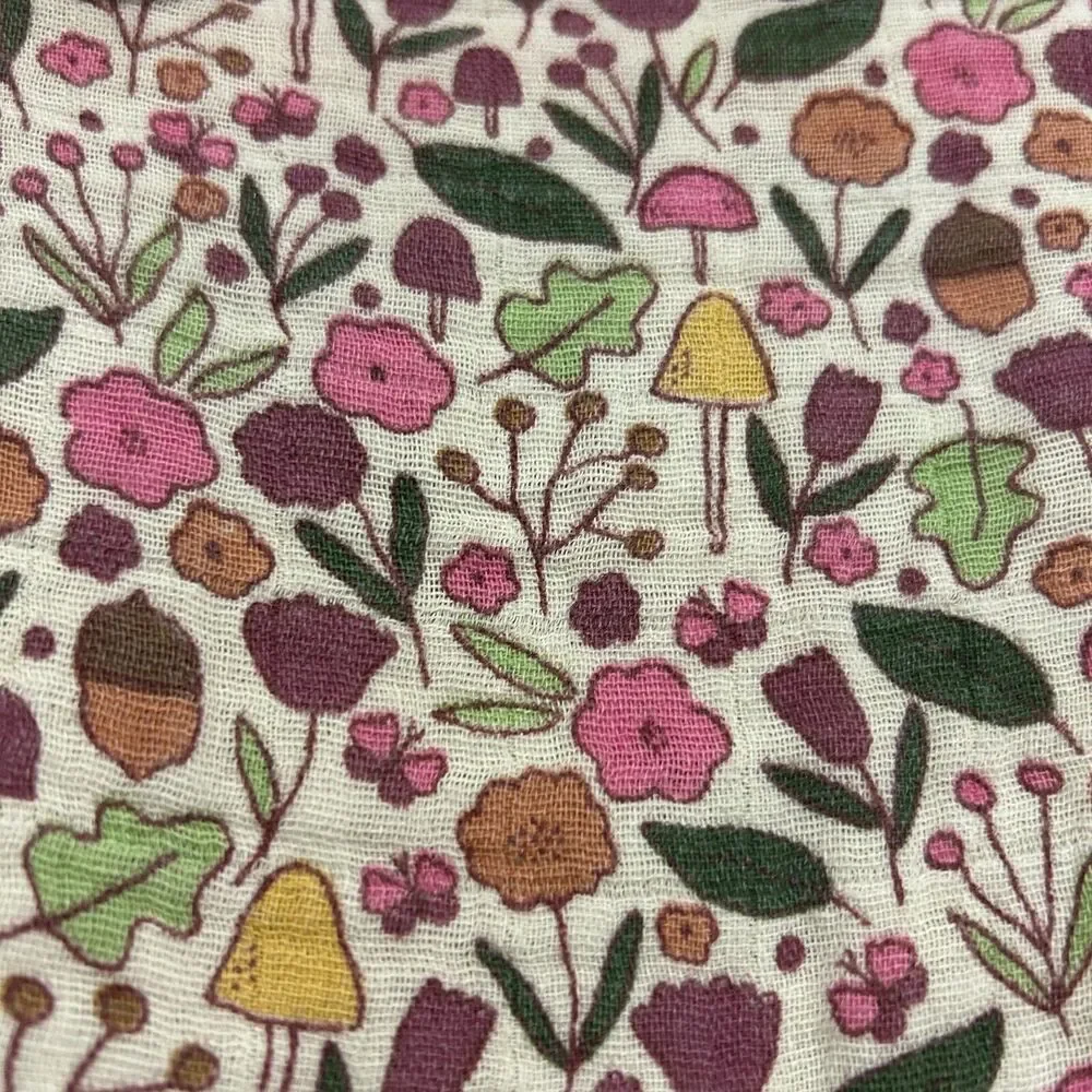 Angel Dear Bodysuit Floral Mushroom Cottagecore Organic Cotton Size 18-24 MO